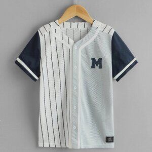 Boy Patched Detail Striped Shirt 7